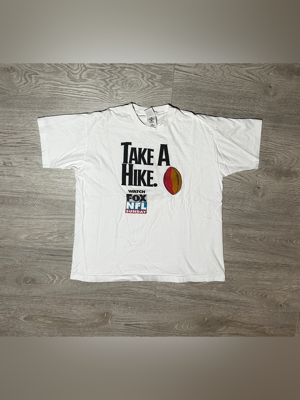 FOX NFL Sunday 'Take A Hike' Vintage White Graphic T-Shirt